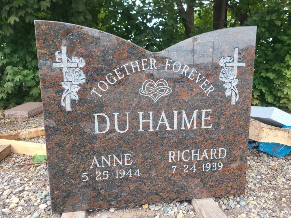 Granite Flat Headstone / Marker hand-carved by Flat Granite Markers in NJ — image 2