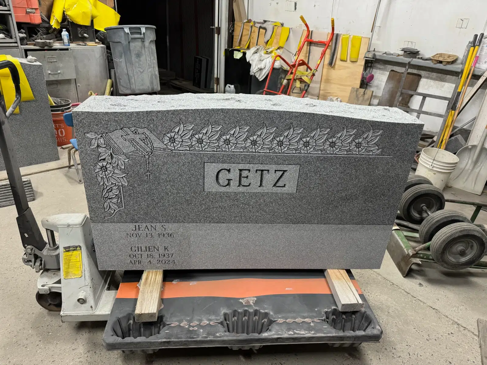 Granite Flat Headstone / Marker hand-carved by Flat Granite Markers in NJ — image 5