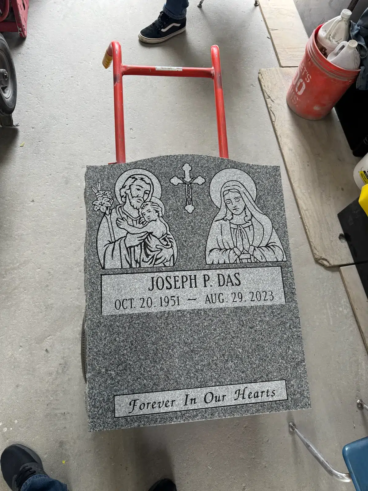 Granite Flat Headstone / Marker hand-carved by Flat Granite Markers in NJ — image 8