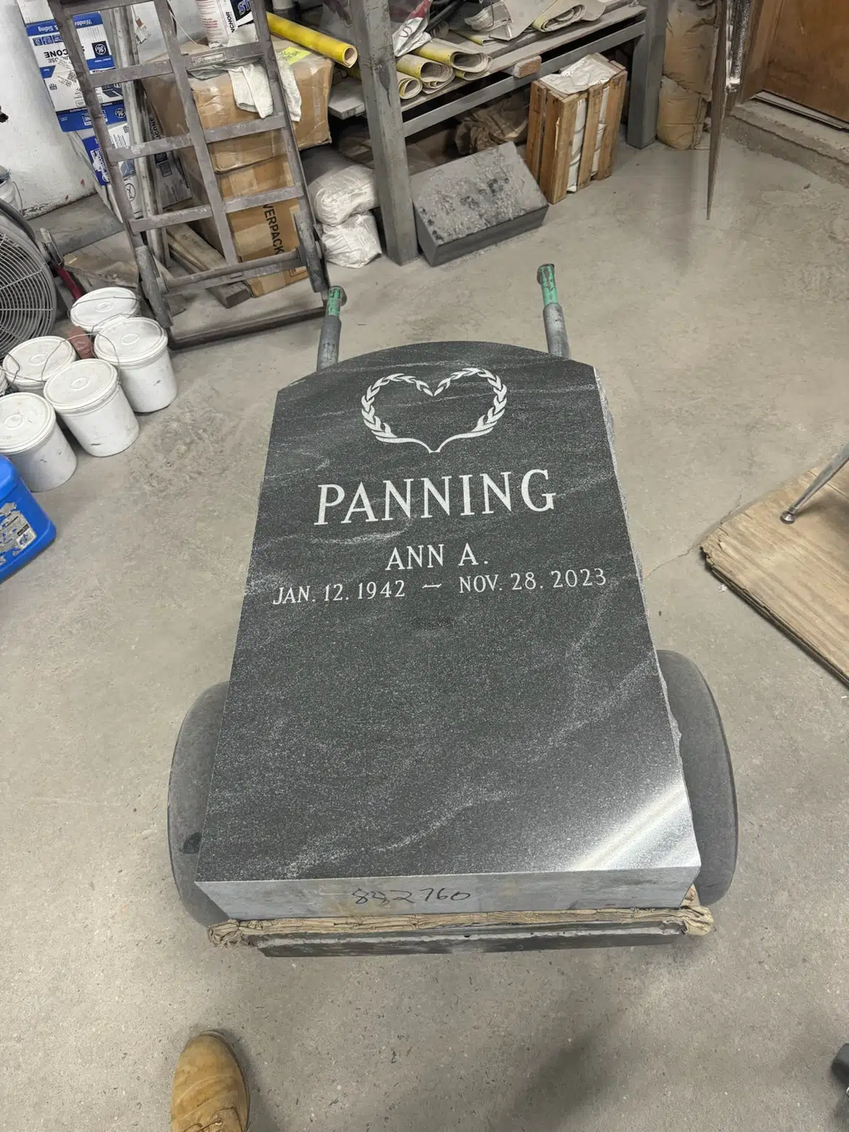 Granite Flat Headstone / Marker hand-carved by Flat Granite Markers in NJ — image 9