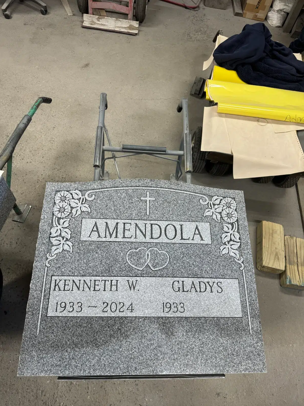 Granite Flat Headstone / Marker hand-carved by Flat Granite Markers in NJ — image 2